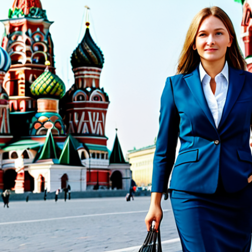 Home 28 **
"A professional businesswoman in Moscow, Russia, wearing a stylish, fully clothed business suit and standing in front of St. Basil's Cathedral. The scene is bright and sunny, showcasing the vibrant colors of the architecture. Safe for work, appropriate content, perfect anatomy, natural proportions, professional photography, high quality, modest clothing."
**