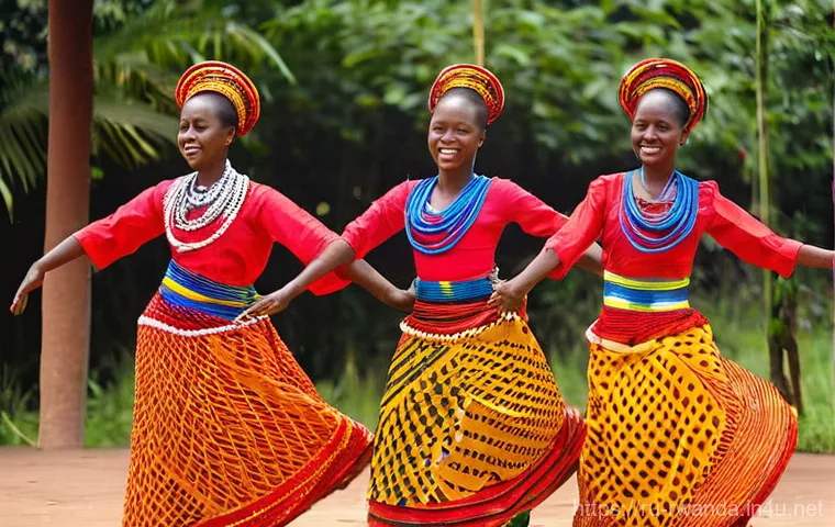 르완다의 전통 춤 교육 - **Rwandan Imbuga Warrior Dance, Full of Power and Tradition**
    A vibrant and dynamic scene depict...