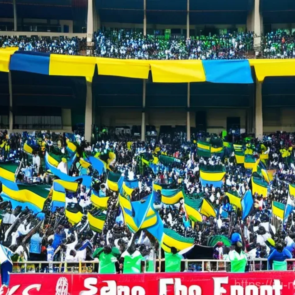 르완다의 주요 축구팀 - **Title:** Rwandan Derby Day Thrills
**Prompt:** A dynamic, wide-angle shot of a packed Amahoro ...