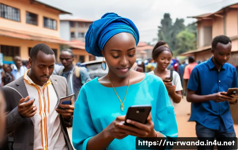 르완다의 주요 언론사 - **Prompt: "A vibrant and optimistic scene in a modern Rwandan urban setting, showcasing diverse indi...