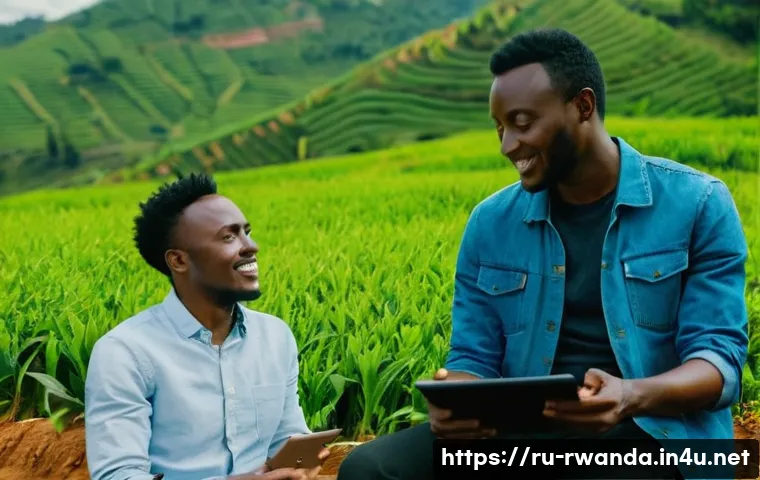 르완다 영화 산업 - A dynamic and vibrant scene featuring young Rwandan filmmakers on a modern film set. They are active...