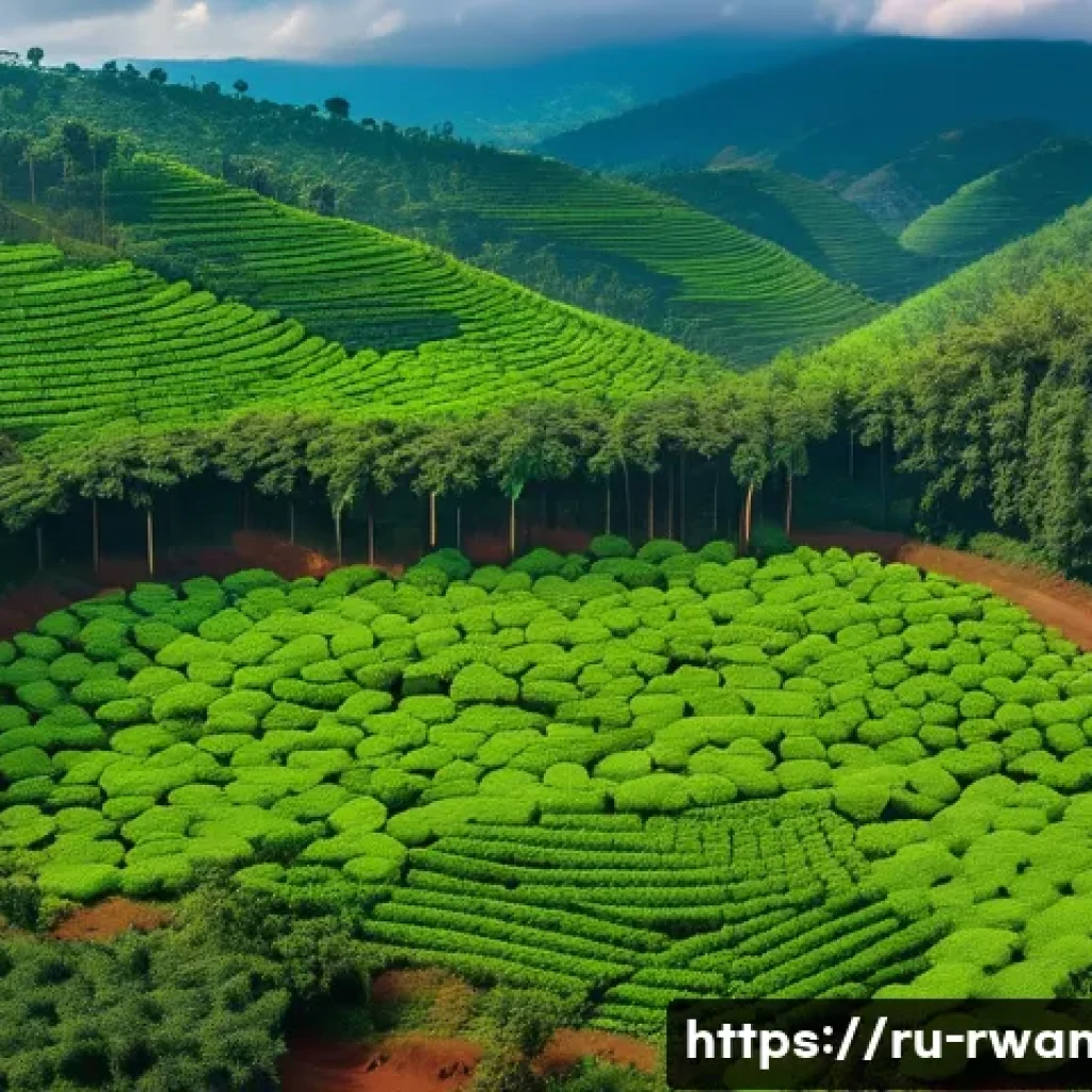르완다의 주요 생태 보호 정책 - A lush, dense forest restoration scene in Rwanda showing young trees thriving on formerly barren lan...