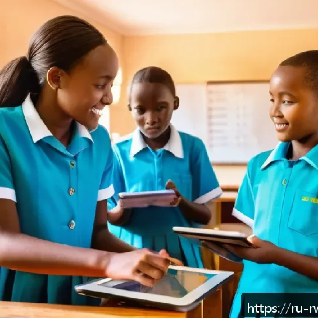 르완다의 주요 역사 교육 프로그램 - A modern Rwandan classroom scene showing diverse students aged 10-15, all wearing neat school unifor...