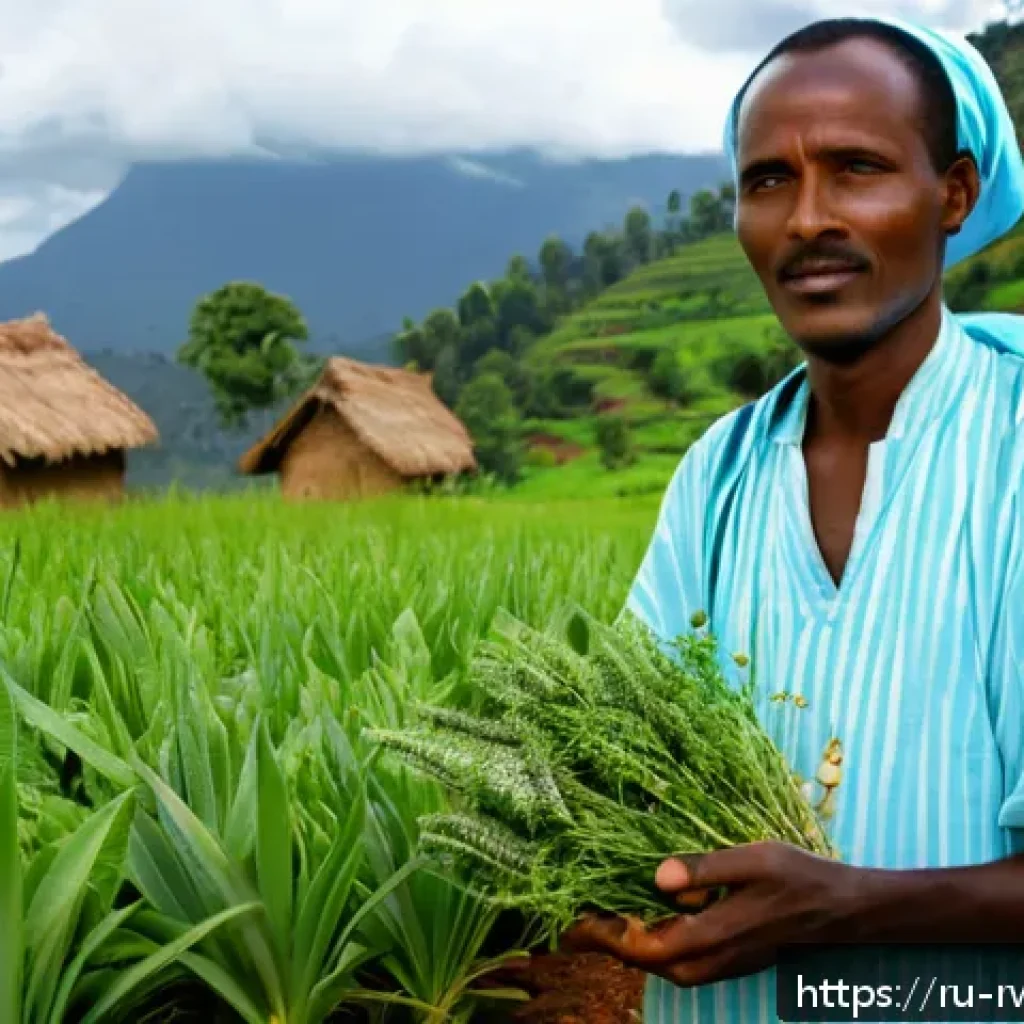 르완다에서의 전통 의학 - A traditional Rwandan healer in a rural village setting, dressed in modest traditional clothing and ...