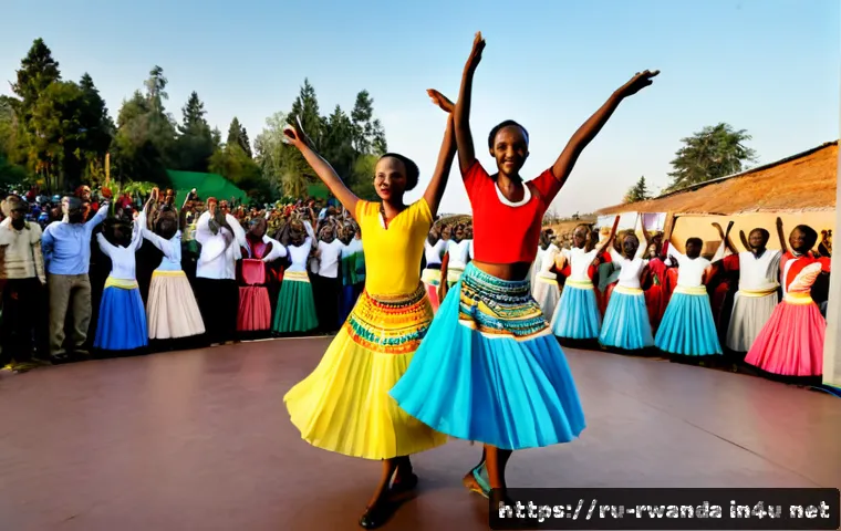Home 17 르완다 민속 춤의 현대적 활용 사례 - Photorealistic contemporary cultural festival in Kigali, Rwanda, young adult dancers performing an e...